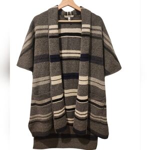 10 Crosby Derek Lam 100% Gray and Navy Blanket Cardigan Women's Large